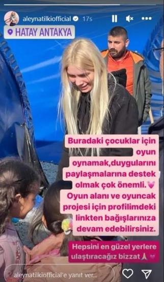Aleyna Tilki depremzede çocuklar için harekete geçti Hataydan paylaştı