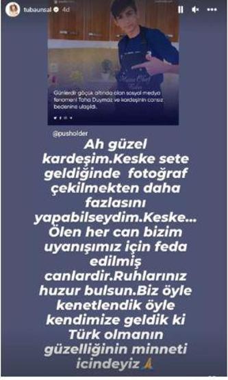 Tuba Ünsaldan Taha Duymaz paylaşımı