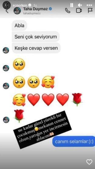 Ece Erken Taha Duymazla yazışmalarını paylaştı Yürek burkan detay