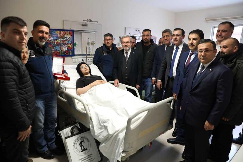 Madencilerden, Aleynaya geçmiş olsun ziyareti