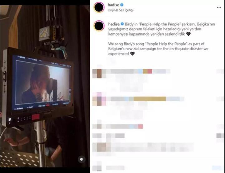 Hadise yardım kampanyasında şarkı söyledi
