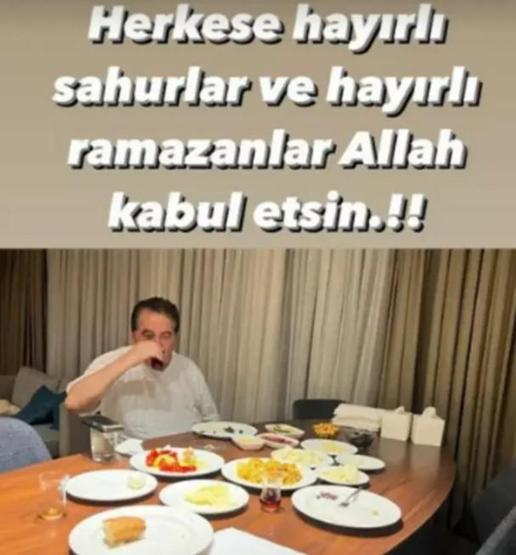 İbrahim Tatlısesin sahur paylaşımı beğeni topladı