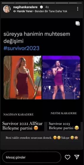 Nagihan Karadereyi sinirlendiren hareket: Beni taklit etmekte ısrarcısın demek