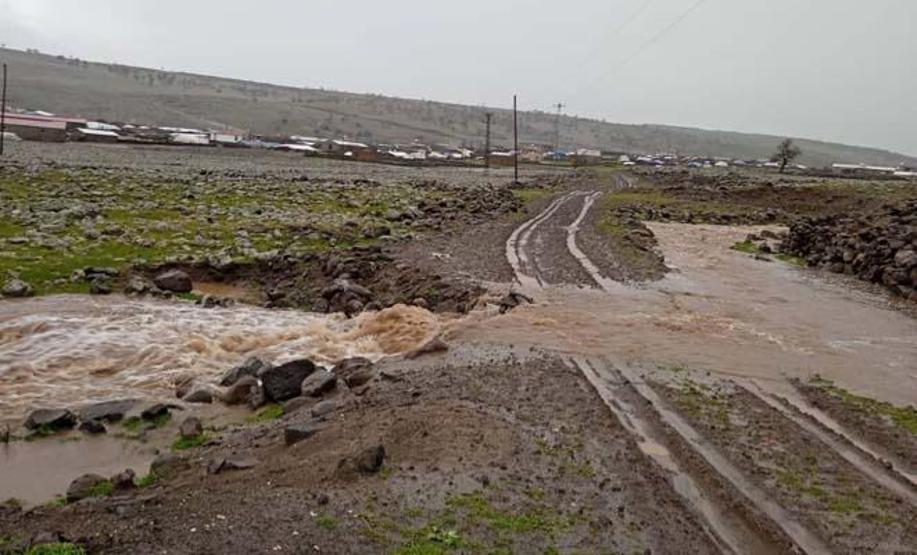 Diyarbakırda sağanak; dere taştı, derme çatma köprü yıkıldı