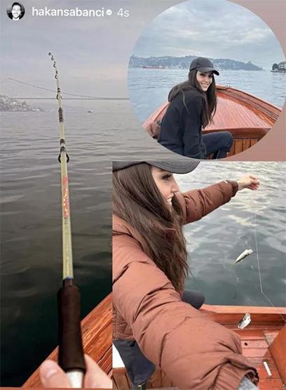 Hande Erçel ve Hakan Sabancı balığa çıktı
