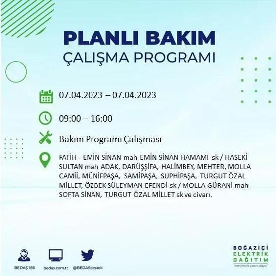İstanbulda elektrikler ne zaman gelecek 7 Nisan elektrik kesintisi (BEDAŞ) listesi