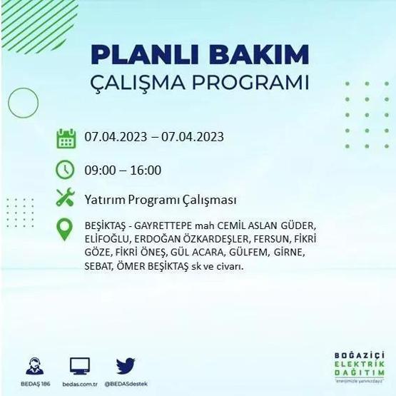 İstanbulda elektrikler ne zaman gelecek 7 Nisan elektrik kesintisi (BEDAŞ) listesi