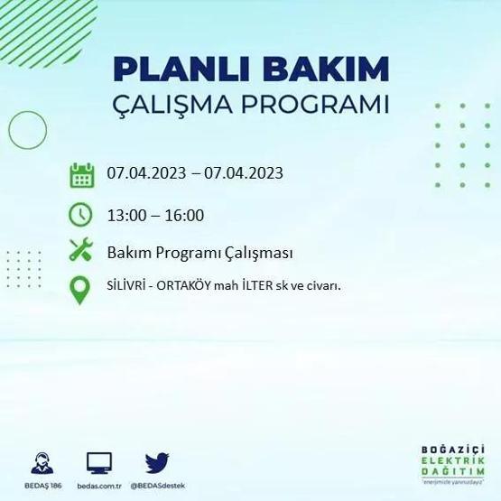 İstanbulda elektrikler ne zaman gelecek 7 Nisan elektrik kesintisi (BEDAŞ) listesi