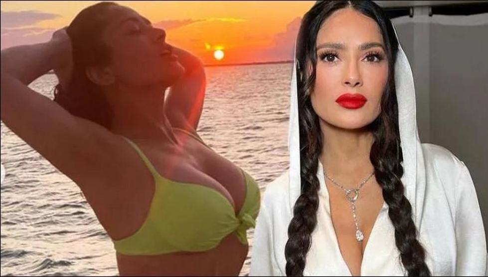 Salma Hayekin bikinili pozlarına yorum yağdı