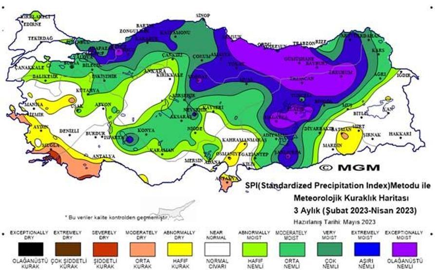 Nisanda yağışlar yüzde 254 arttı, kuraklık haritası yeşile döndü