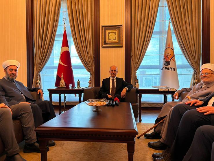 AK Partili Kurtulmuş, Şeyh İkrime Sabriyi kabul etti