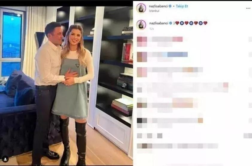Nazlı Sabancının karnı burnunda