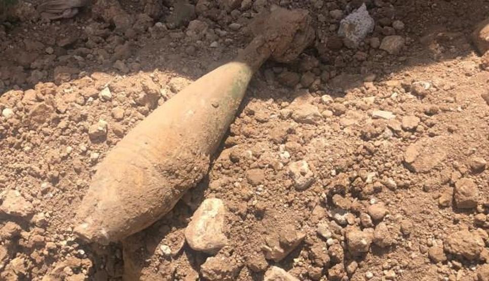 Şanlıurfa’da inşaat kazısında patlamamış havan mermisi bulundu