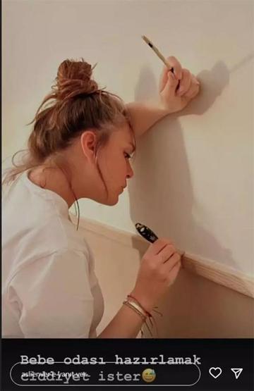 Aslı Enver bebek odası hazırlıyor
