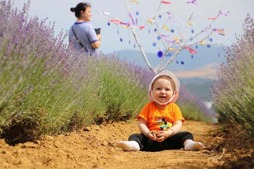 Mor salkımlı poz... Lavanta bahçeleri ziyarete açıldı