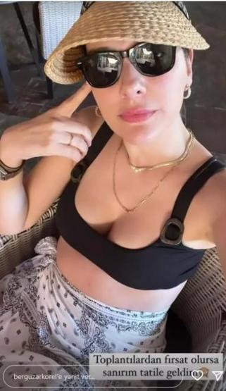 Bergüzar Korel yoğun iş temposunun ardından tatilde