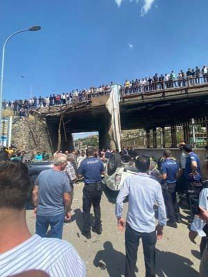 Otomobil ile kamyonet köprüden alt yola uçtu; 1 çocuk, 3 yaralı