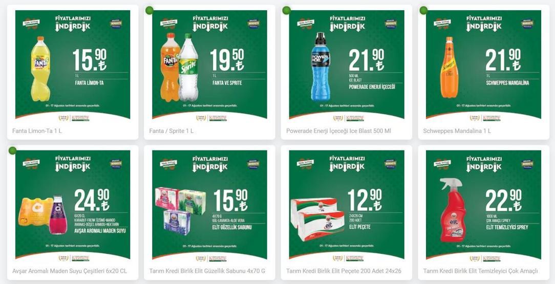 Tarım Kredi market kataloğu 16 -17 Ağustos 2023 Bu hafta Tarım Kredi Kooperatifi indirimleri neler