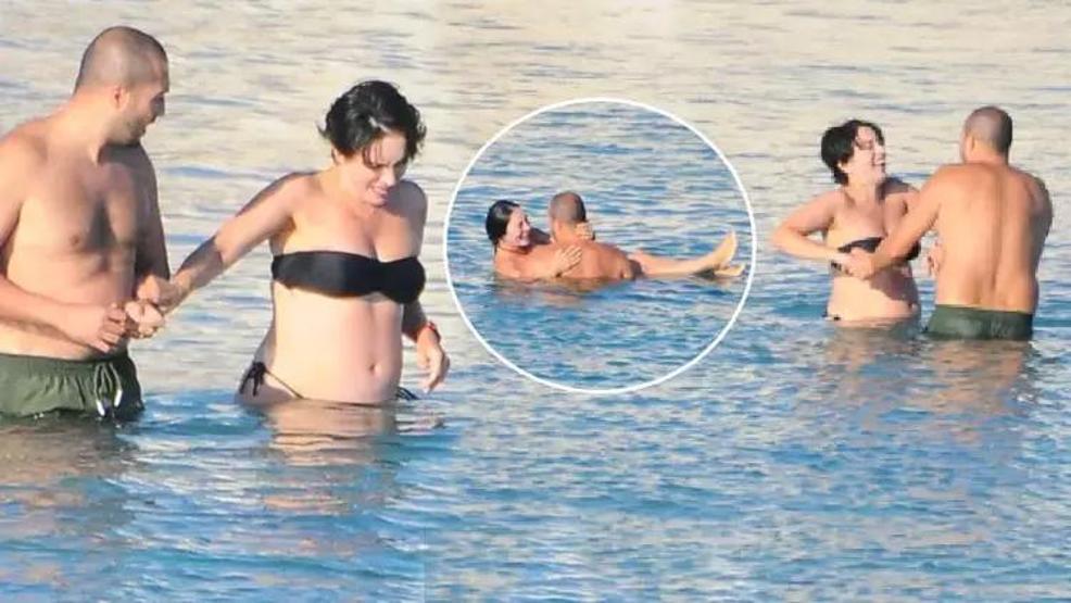 Ezgi Mola ve Mustafa Aksakallının kahkahaları plajda yankılandı