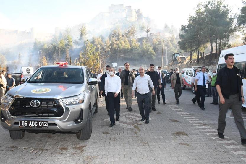 Amasyada Harşena Kalesi yakınında orman yangını