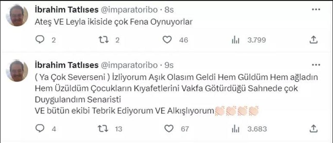 İbrahim Tatlıses: Ya Çok Severseni izledim, aşık olasım geldi