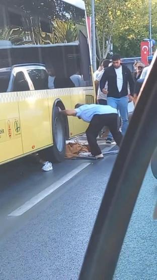 İstanbulda korkunç kaza Hamile kadın otobüsün altında kaldı