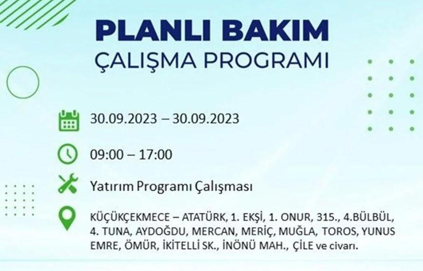 Elektrikler ne zaman gelecek 30 Eylül İstanbul elektrik kesintisi listesi