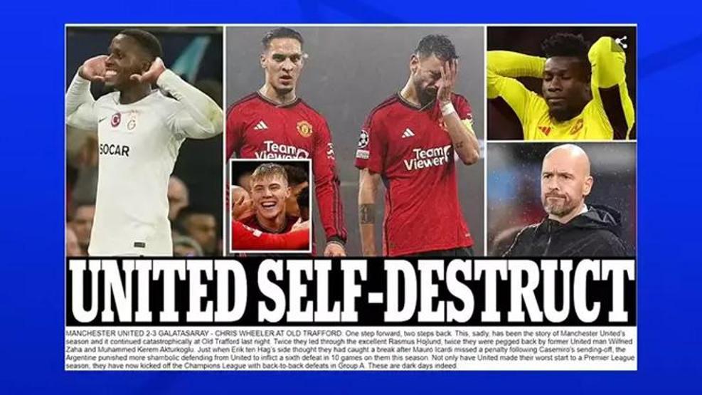 Galatasarayın Manchester United zaferi İngiliz basınında