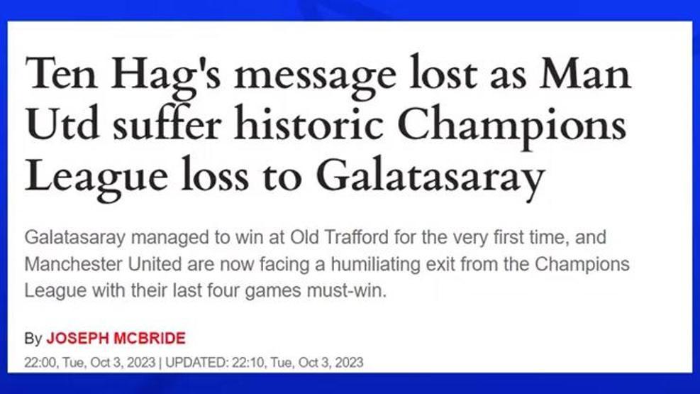 Galatasarayın Manchester United zaferi İngiliz basınında