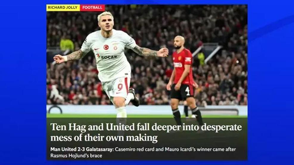 Galatasarayın Manchester United zaferi İngiliz basınında