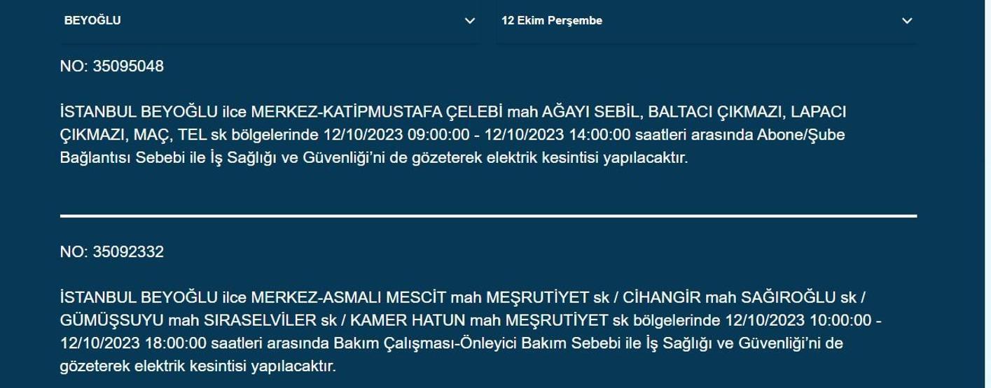 12 Ekim elektrik kesintisi listesi BEDAŞ-AYEDAŞ İstanbulda elektrikler ne zaman gelecek