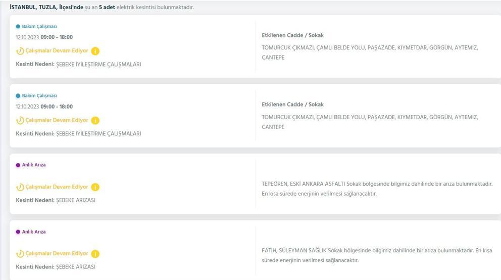 12 Ekim elektrik kesintisi listesi BEDAŞ-AYEDAŞ İstanbulda elektrikler ne zaman gelecek