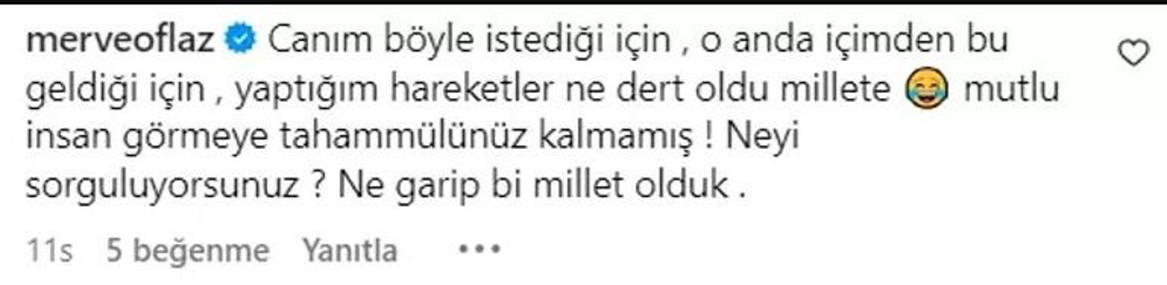 Merve Oflaz dans videosuna gelen yoruma ateş püskürdü