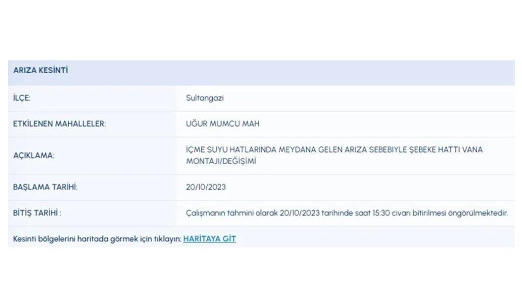İstanbulda sular ne zaman gelecek 20 Ekim İSKİ su kesintisi listesi