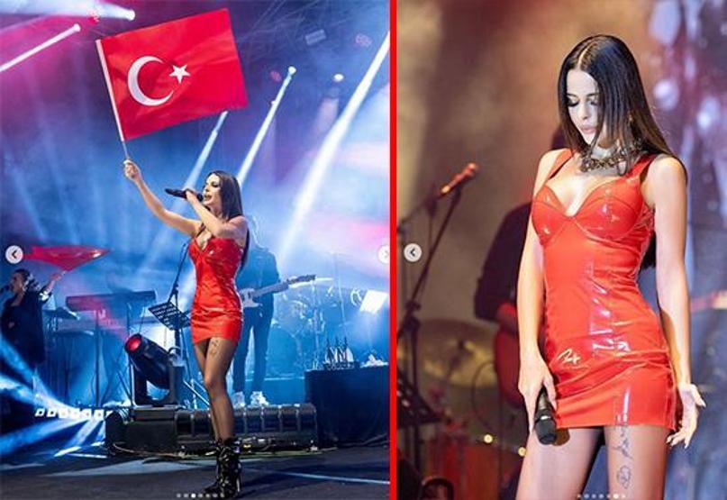 Simge Sağın kırmızı elbisesiyle dikkat çekti