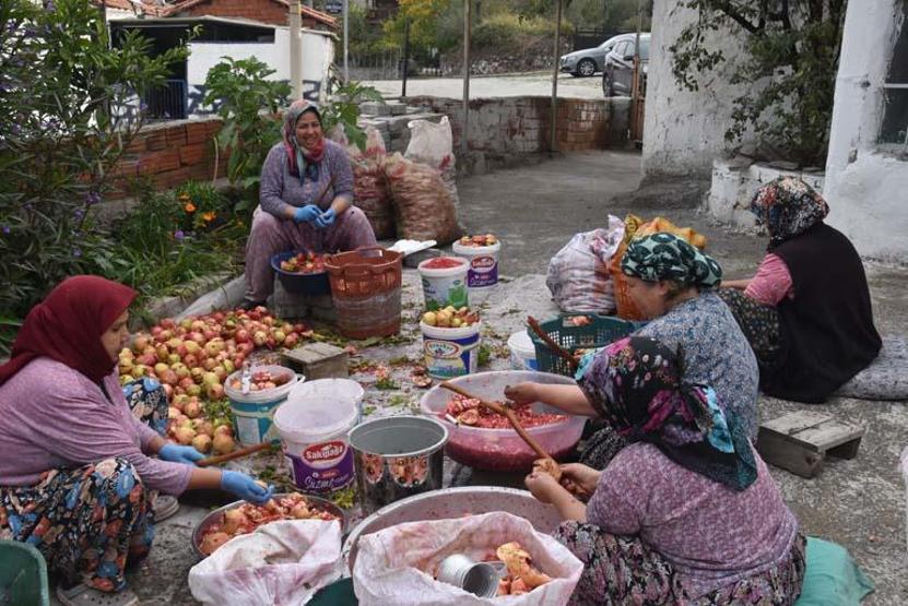 Bin bir emekle sofralara ulaşıyor Aliağada nar ekşisi zamanı