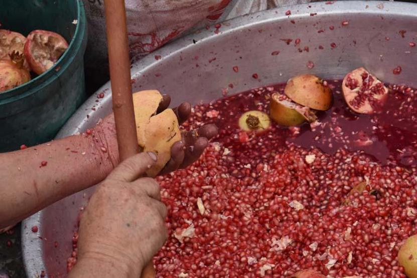 Bin bir emekle sofralara ulaşıyor Aliağada nar ekşisi zamanı