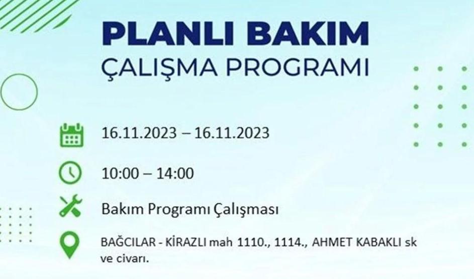 İstanbulda elektrikler ne zaman gelecek 16 Kasım İstanbul elektrik kesinti listesi