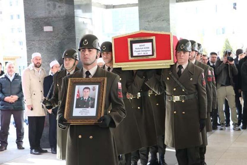 Şehit Üsteğmen Abdullah Köse, son yolculuğuna uğurlandı