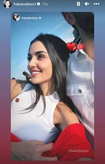 Hande Erçel ile Hakan Sabancının birinci yıl kutlaması olay oldu