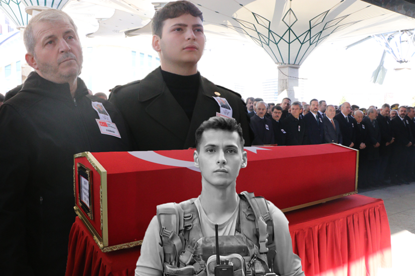 Tören kılıcını kardeşi taşıdı: Şehit Teğmen Eril Alperen Emire son veda