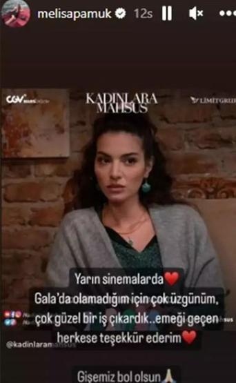 Melisa Aslı Pamuk büyük şok yaşadı Kendi filminin galasına katılamadı