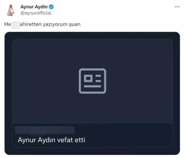 Aynur Aydın hakkında çıkan öldü haberini tiye aldı