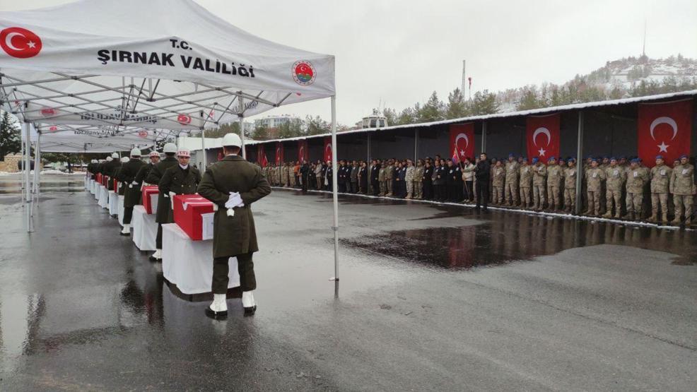 Pençe-Kilit şehitleri için Şırnak’ta uğurlama töreni