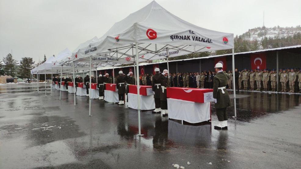 Pençe-Kilit şehitleri için Şırnak’ta uğurlama töreni