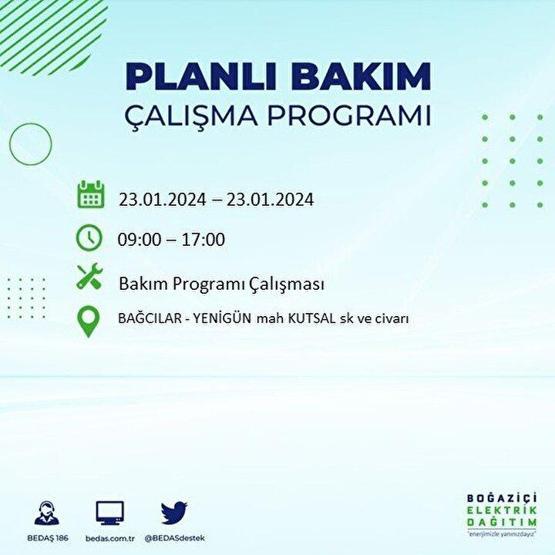 İstanbullular dikkat Saatler sürecek kesinti duyuruldu... 23 Ocak 2024 BEDAŞ ve AYEDAŞ planlı kesintiler