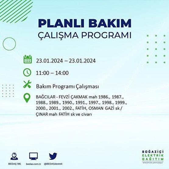 İstanbullular dikkat Saatler sürecek kesinti duyuruldu... 23 Ocak 2024 BEDAŞ ve AYEDAŞ planlı kesintiler