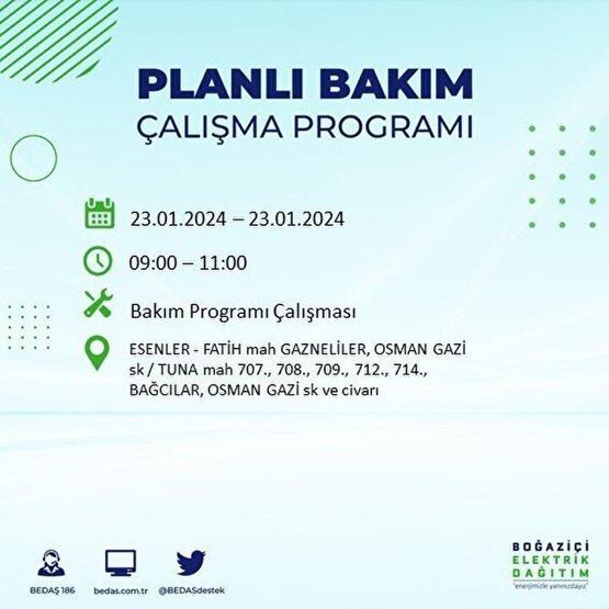 İstanbullular dikkat Saatler sürecek kesinti duyuruldu... 23 Ocak 2024 BEDAŞ ve AYEDAŞ planlı kesintiler