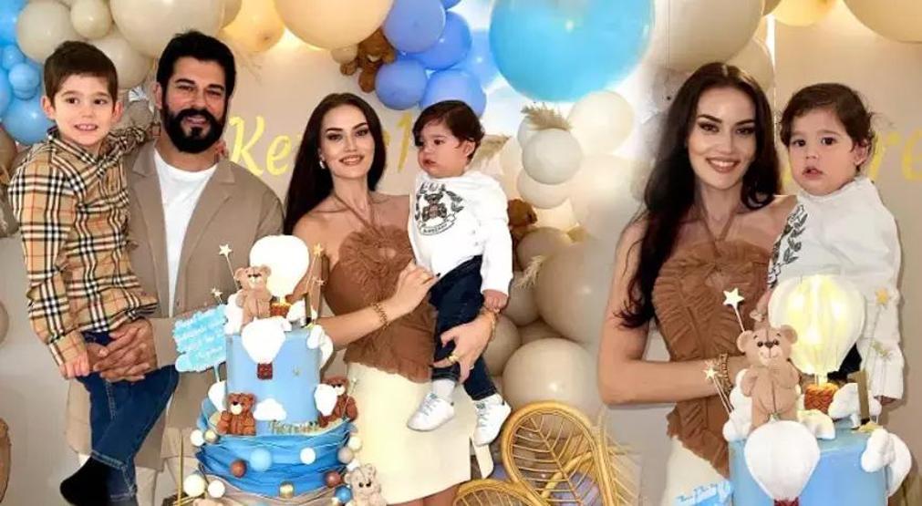 Fahriye Evcen ve Burak Özçivitten küçük oğullarına gösterişli parti