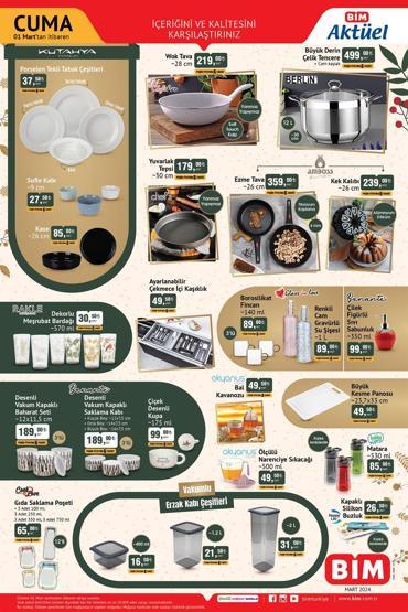 BİM aktüel 1 Mart 2024 Katalog yayınlandı, ürünler belli oldu İşte BİM aktüel ürünler kataloğu